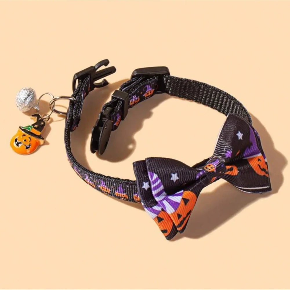 Halloween pumpkin charm cat/dog pet collar